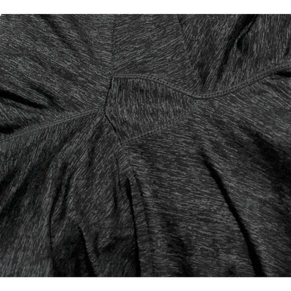 TANGERINE HI-RISE CROP LEGGINGS, WOMENS, M, HEATHER GREY, PURPLE TRIM, ANKLE ZIP - Picture 8 of 11